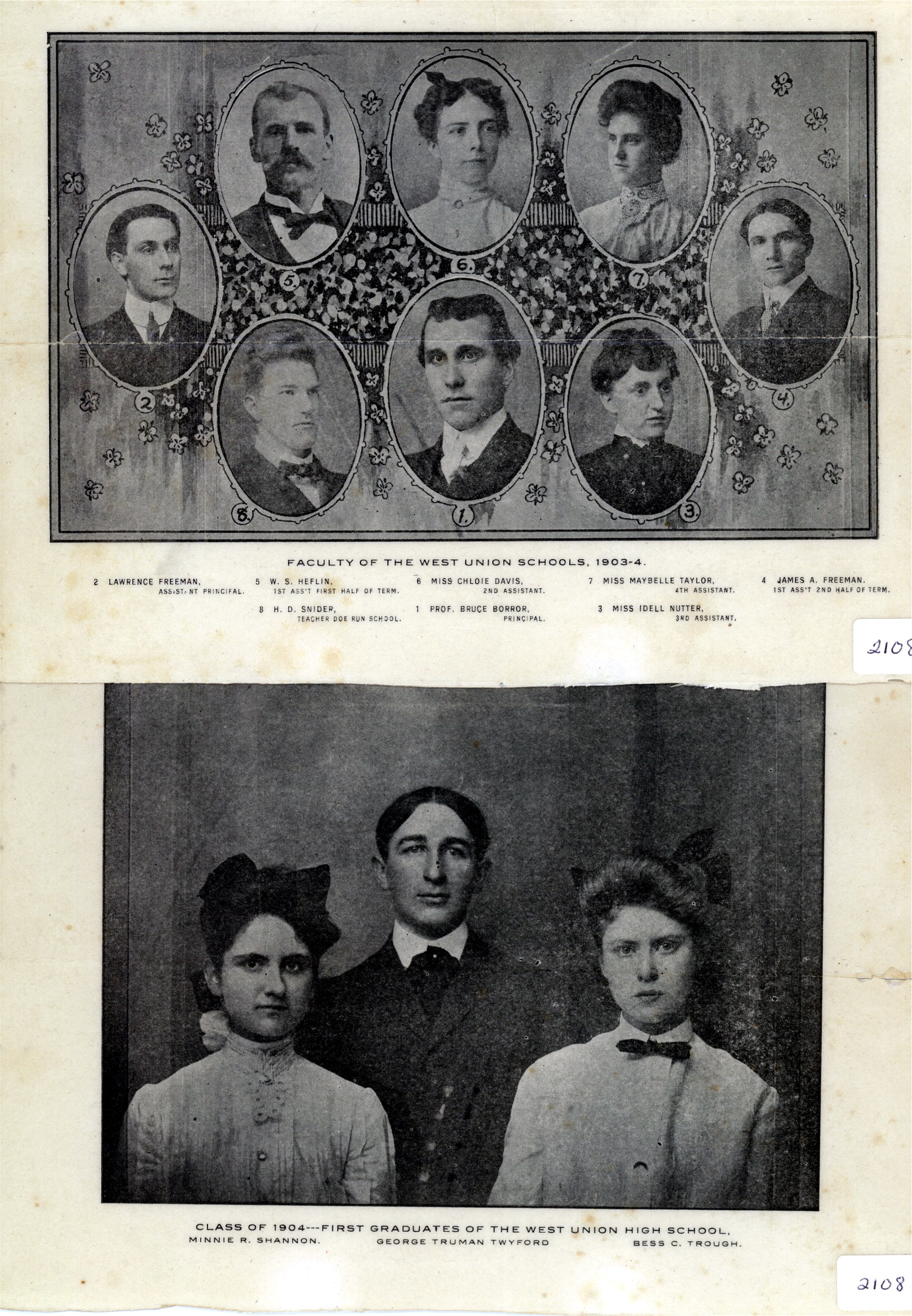 West Union High School Senior Class 1904